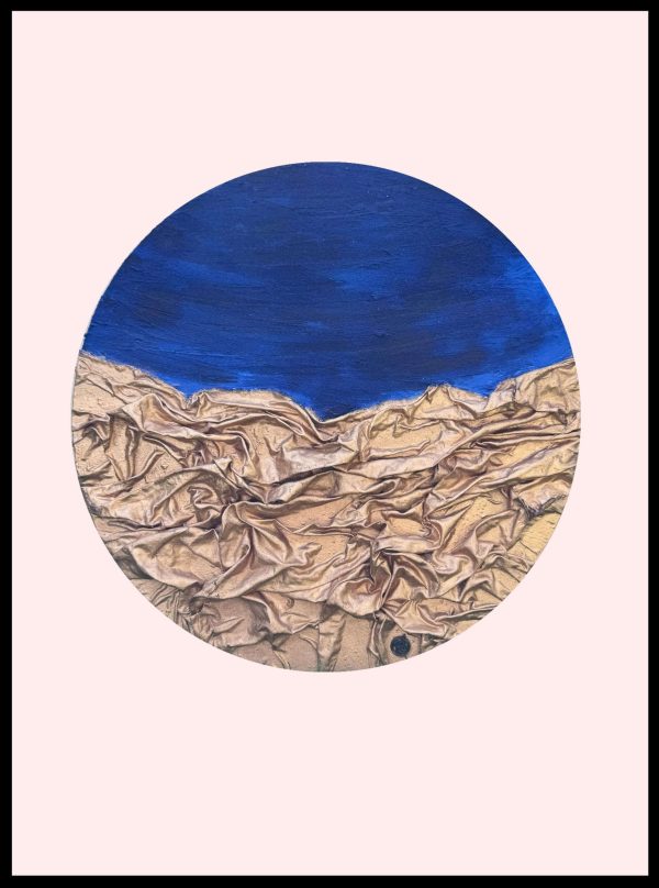 Golden Terrain Under Midnight Sky